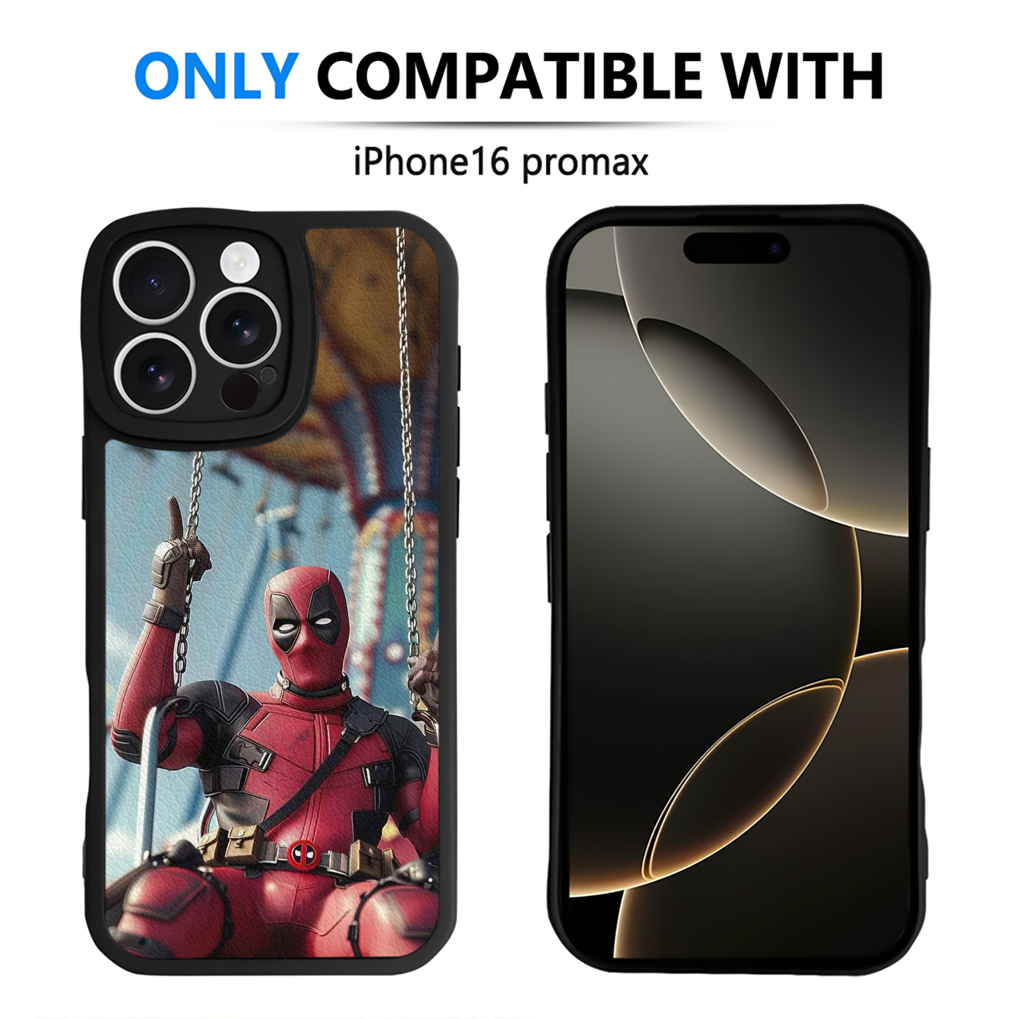 （画像用） Deadpool デッドプール 【iPhone 16シリーズ対応】シリコンスマホケース（レザー調） 材質：シリコン